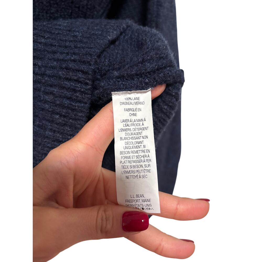 L.L.Bean Men's Navy Merino Wool Half Zip Sweater M - Picture 7 of 8
